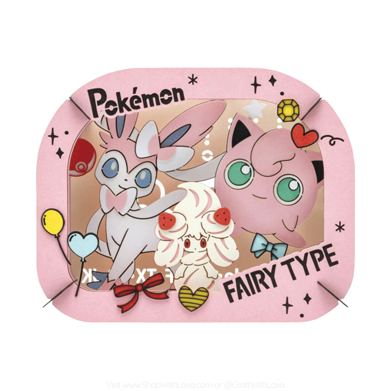 Paper Theater | Pokémon | Fairy Type Jigglypuff, Sylveon, and Alcremie PT-364