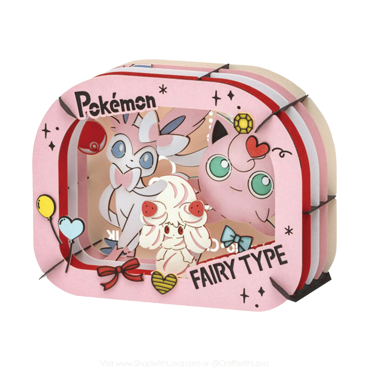 Paper Theater | Pokémon | Fairy Type Jigglypuff, Sylveon, and Alcremie PT-364