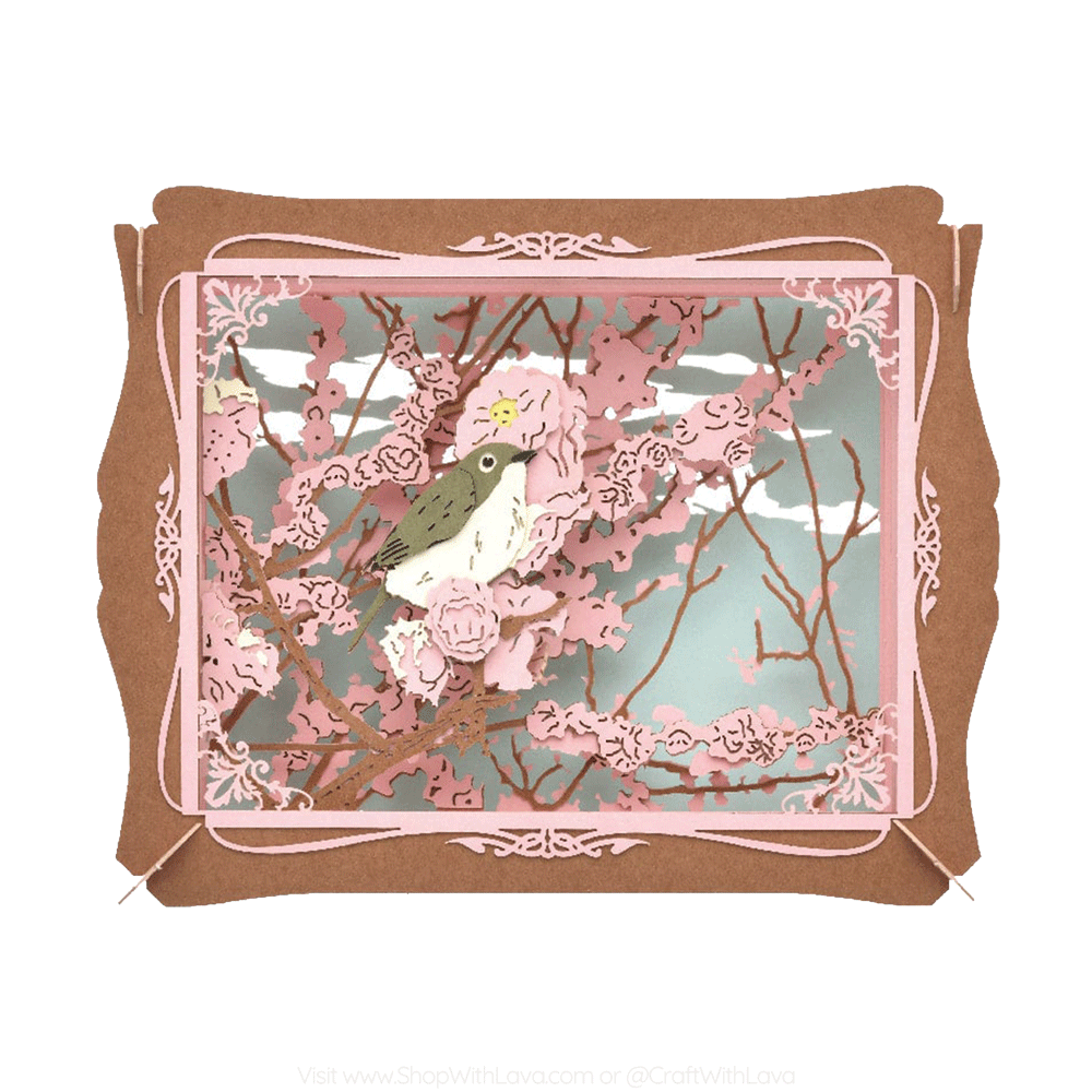 Paper Theater | Plants and Animal Series | Plum and Warbling White Eyed