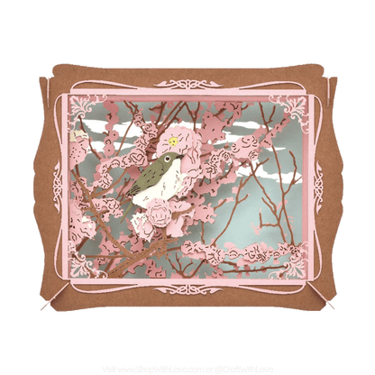 Paper Theater | Plants and Animal Series | Plum and Warbling White Eyed