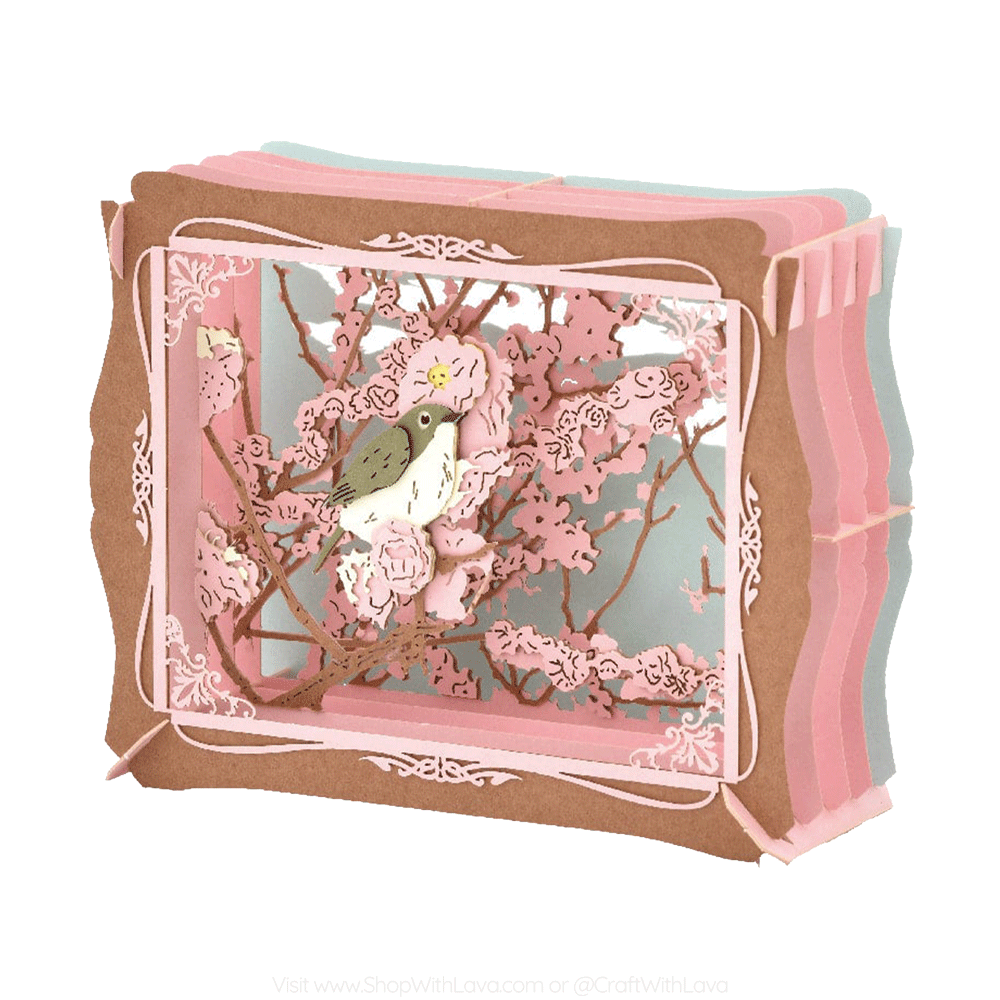 Paper Theater | Plants and Animal Series | Plum and Warbling White Eyed