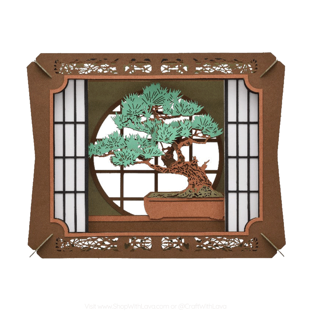 Paper Theater | Japanese Landscape | Bonsai Pine Tree