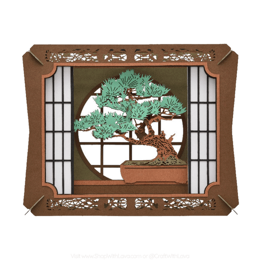 Paper Theater | Japanese Landscape | Bonsai Pine Tree