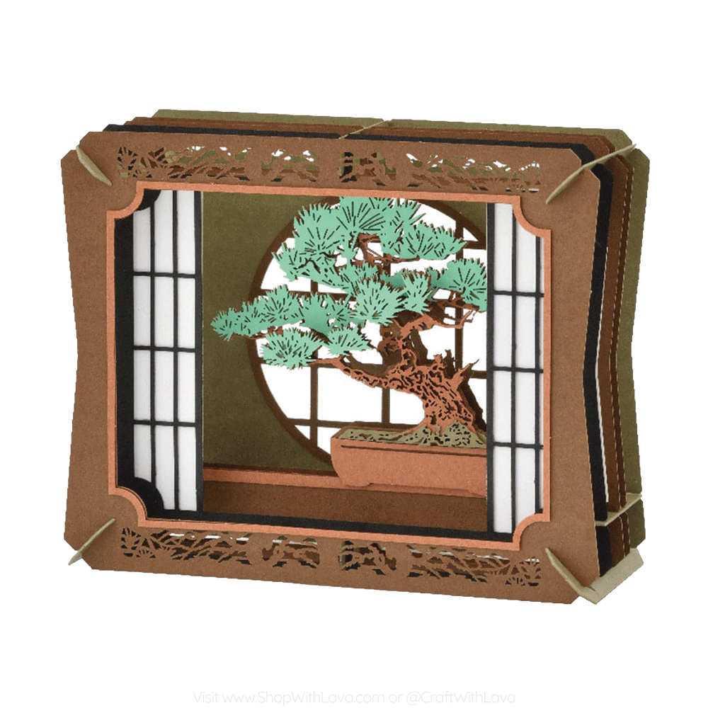 Paper Theater | Japanese Landscape | Bonsai Pine Tree