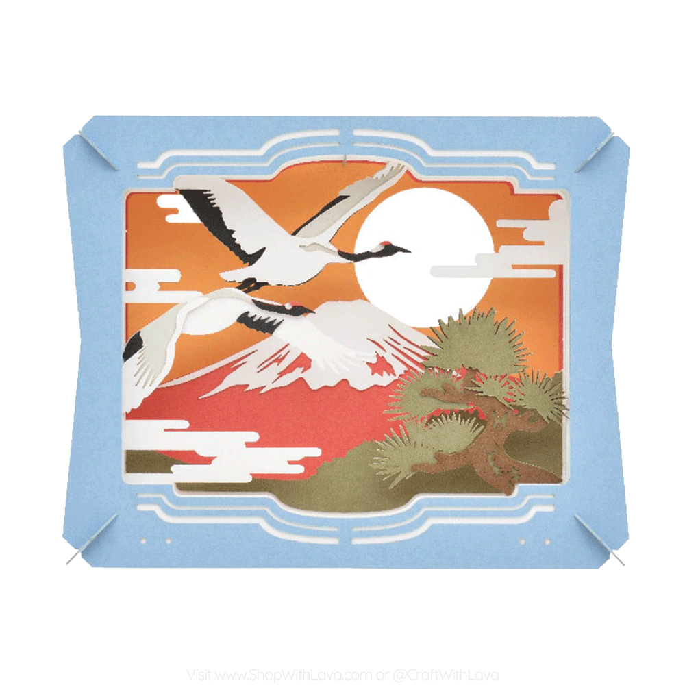 Paper Theater | Japanese Landscape | Mount Fuji and Red-crowned Crane