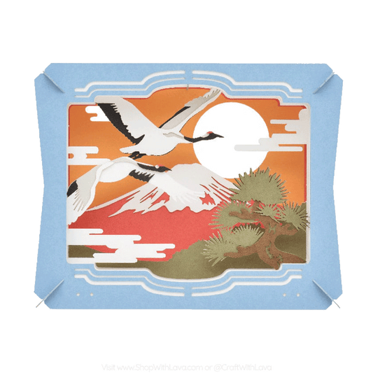 Paper Theater | Japanese Landscape | Mount Fuji and Red-crowned Crane