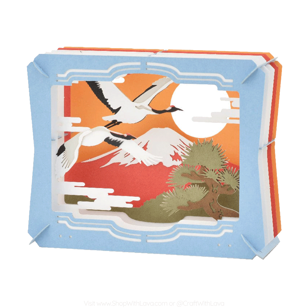 Paper Theater | Japanese Landscape | Mount Fuji and Red-crowned Crane