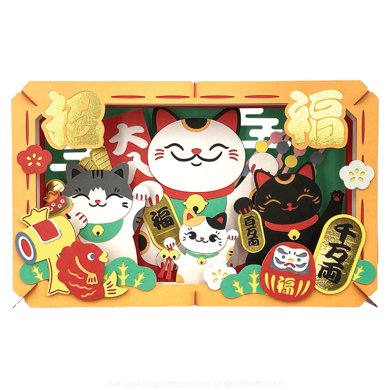 Paper Theater | Japanese Theme | Fortune Lucky Cat PT-L64