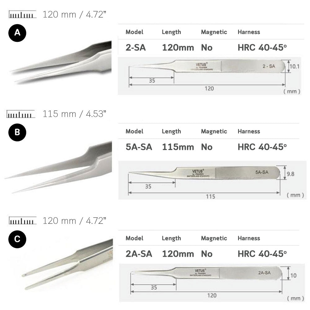 Accessories | VETUS Stainless Steel Tweezers