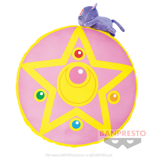 Anime Toy | Sailor Moon  | Big Crystal Star Compact Cushion Plush ~ With Luna ~